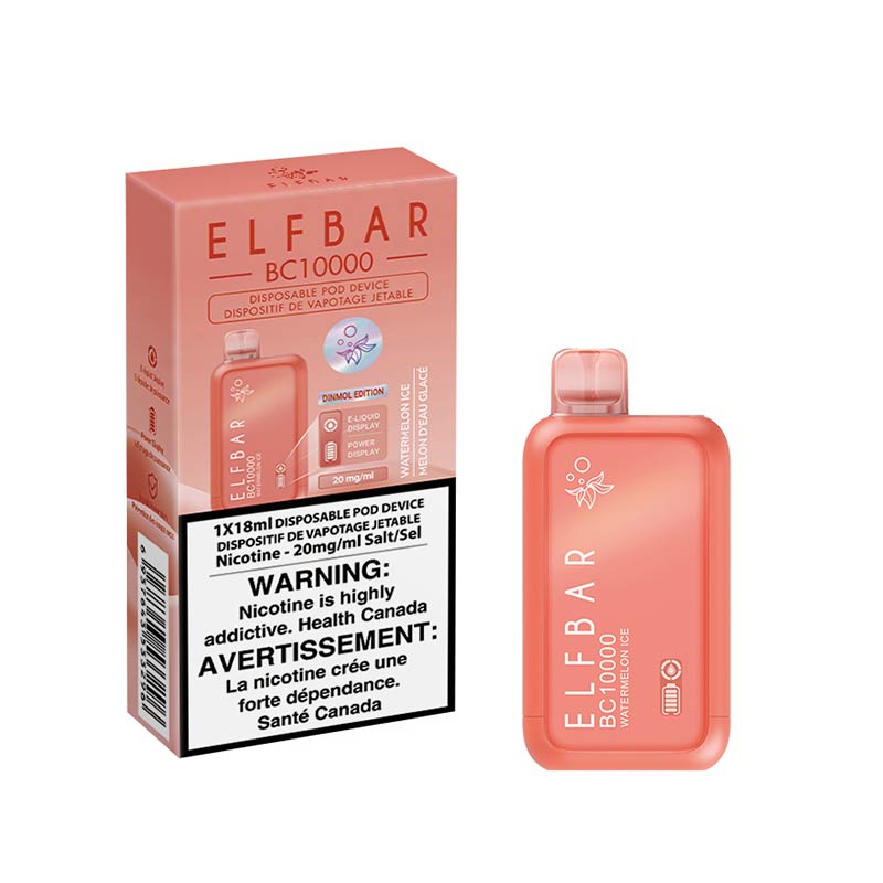Elfbar BC10000 real-time display, vape battery indicator screen, e-liquid level display - ELF Bar BC10000 Disposable Vape - Watermelon Ice | Bay Vape