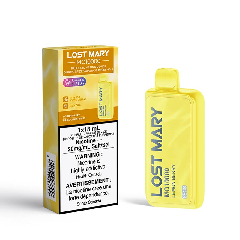 Yellow Lemon Lost Mary Flavor Lost Mary MO10000 Disposable - Lemon Berry Yellow Lemon Lost Mary Flavor Lost Mary MO10000 Disposable - Lemon Berry