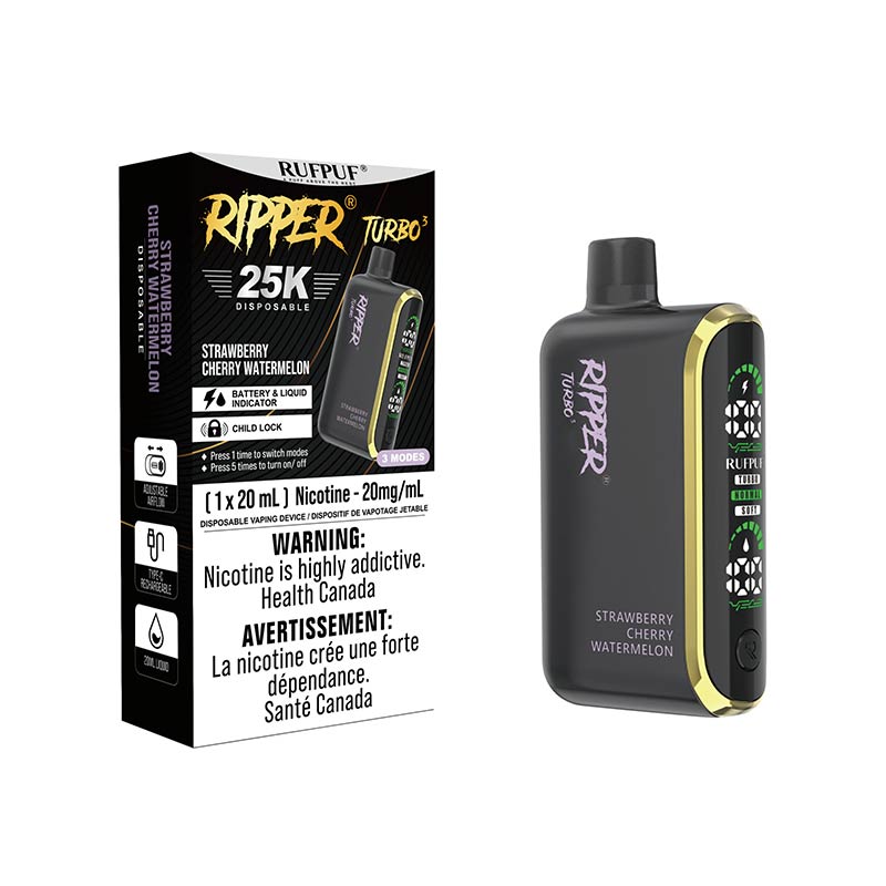 Ripper Turbo 3 25K Disposable - Strawberry Cherry Watermelon - Bay Vape Canada