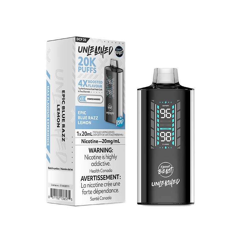 Flavour Beast Unleashed DCP 20K Disposable - Epic Blue Razz Lemon Iced (ON) - Bay Vape