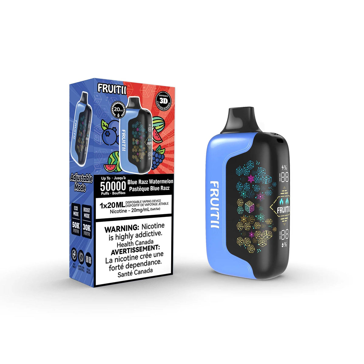 Fruitii 50K Disposable - Blue Razz Watermelon (ON) - Bay Vape