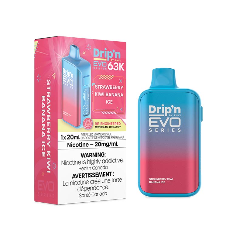 Drip'n by Envi EVO Series 63K Disposable - Strawberry Kiwi Banana Ice (MB) - Bay Vape