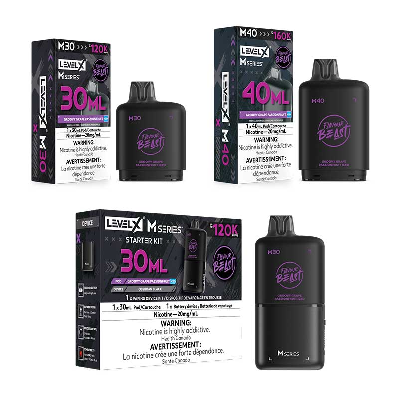 Level X M Series Pod - Flavour Beast - Groovy Grape Passionfruit Iced (MB)