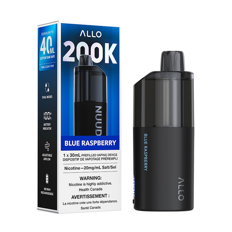 ALLO Nuud 200K Disposable Vape - Blue Raspberry (AB) - Bay Vape