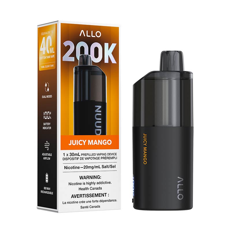 ALLO Nuud 200K Disposable Vape - Juicy Mango (ON) - Bay Vape