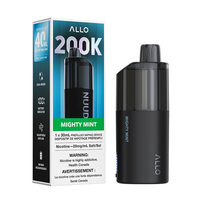 ALLO Nuud 200K Disposable Vape - Mighty Mint (ON) - Bay Vape