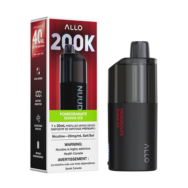 ALLO Nuud 200K Disposable Vape - Pomegranate Guava Ice (ON) - Bay Vape