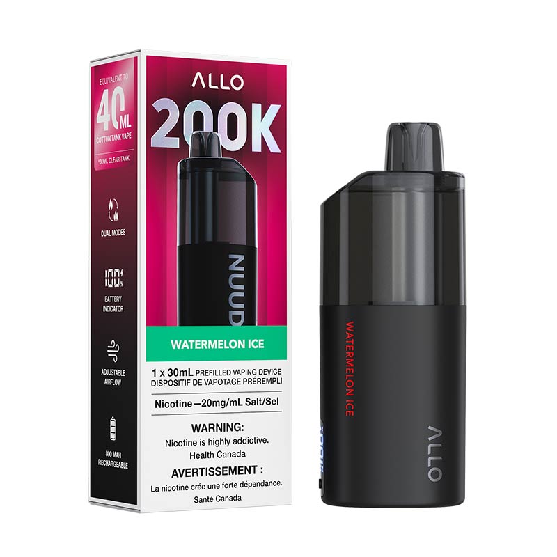 ALLO Nuud 200K Disposable Vape - Watermelon Ice (ON) - Bay Vape