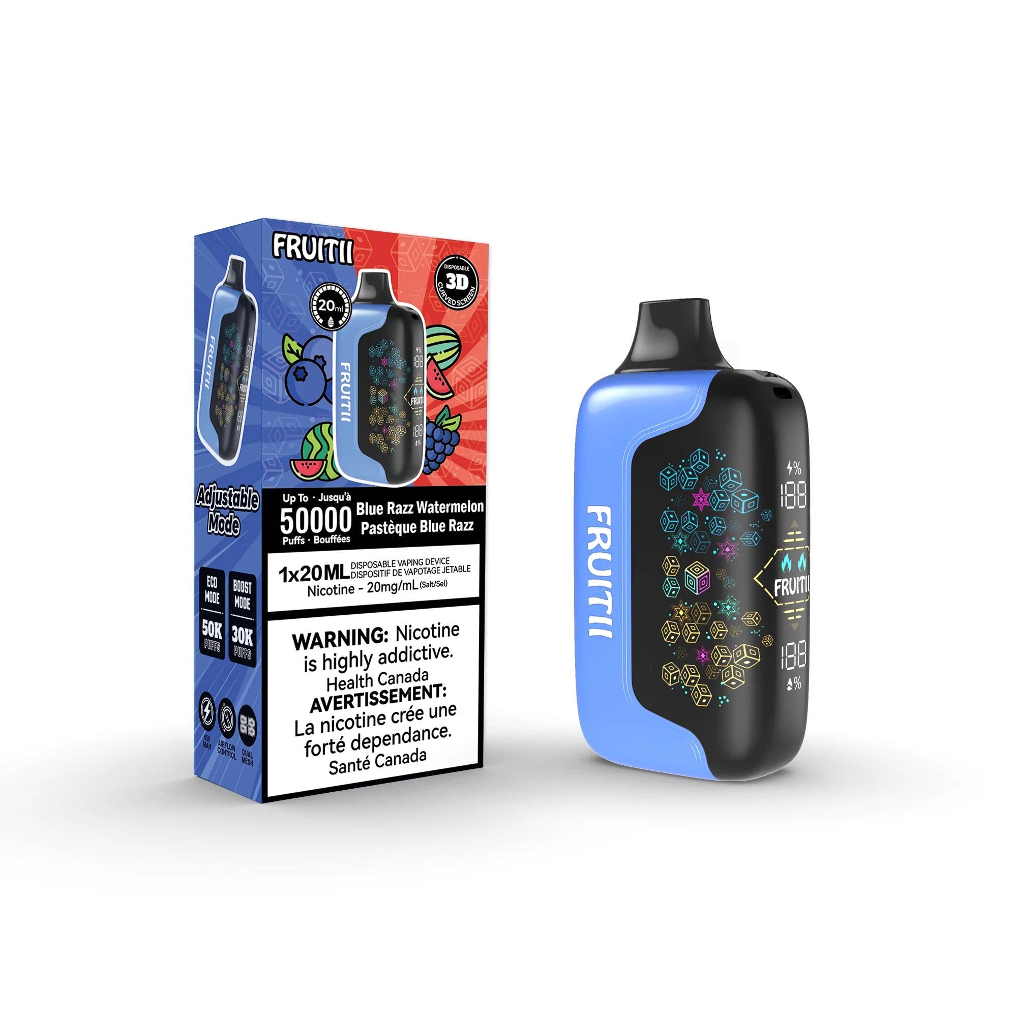 Fruitii 50K Disposable - Blue Razz Watermelon (ON) - Bay Vape