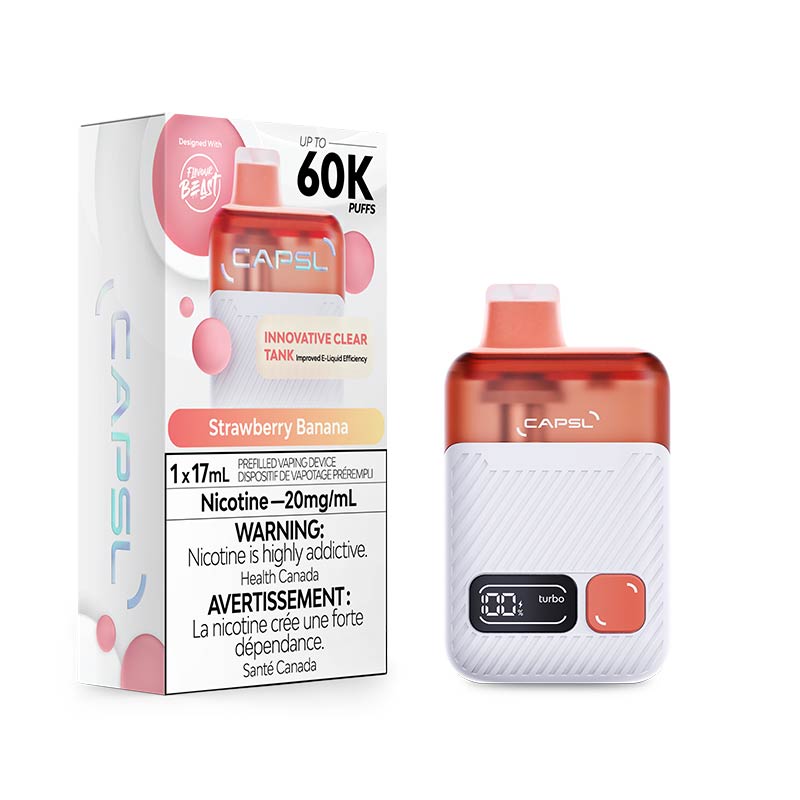 CAPSL 60K Disposable by Flavour Beast - Strawberry Banana (AB) - Bay Vape
