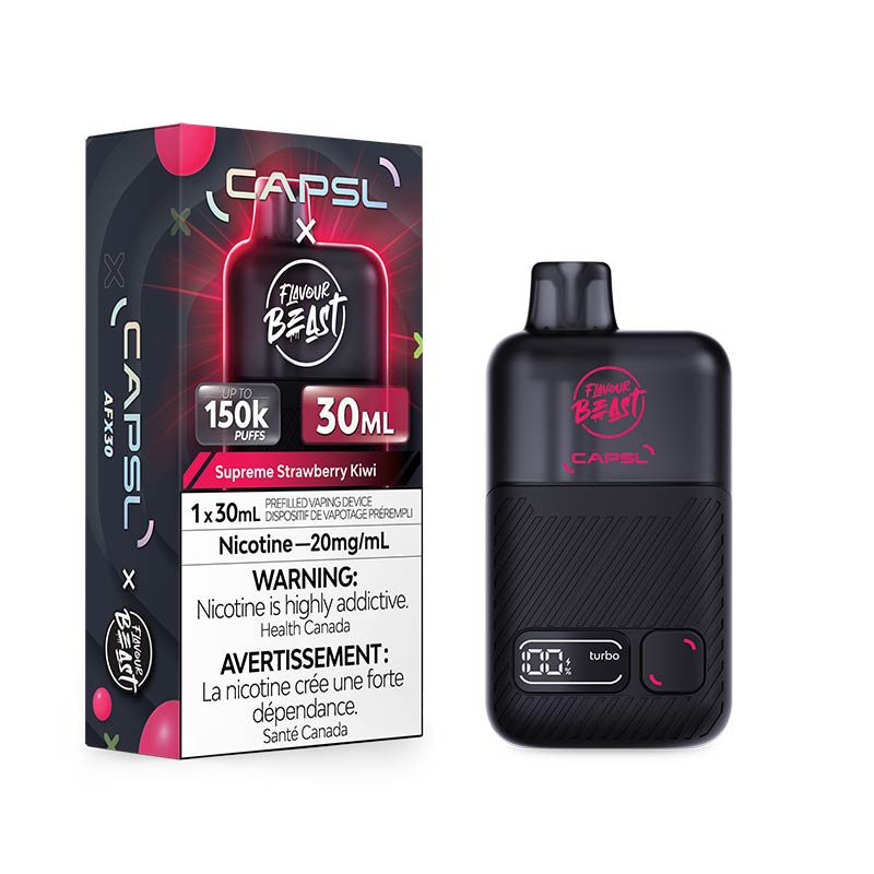 Flavour Beast X CAPSL - AFX30 Disposable - Supreme Strawberry Kiwi Iced (ON) - Bay Vape