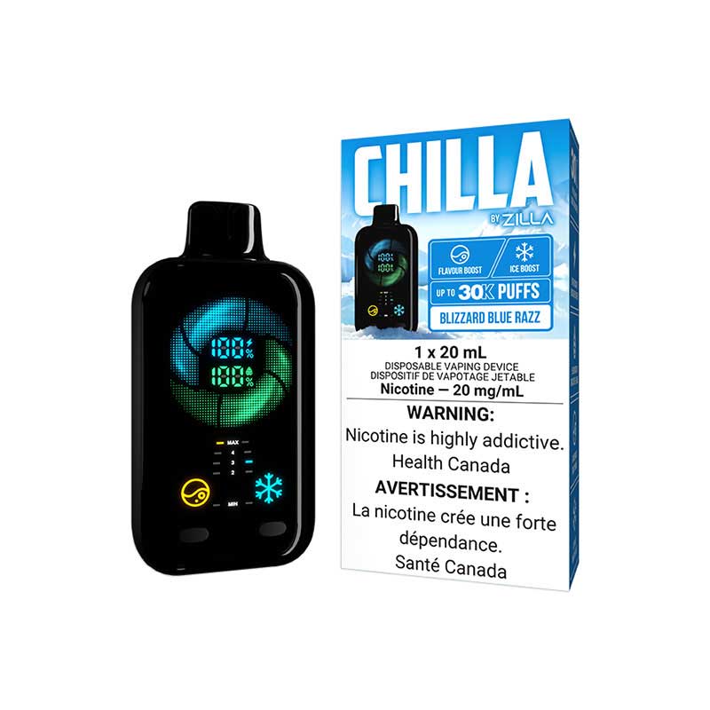 Chilla By Zilla Disposable - Blizzard Blue Razz (ON) - Bay Vape
