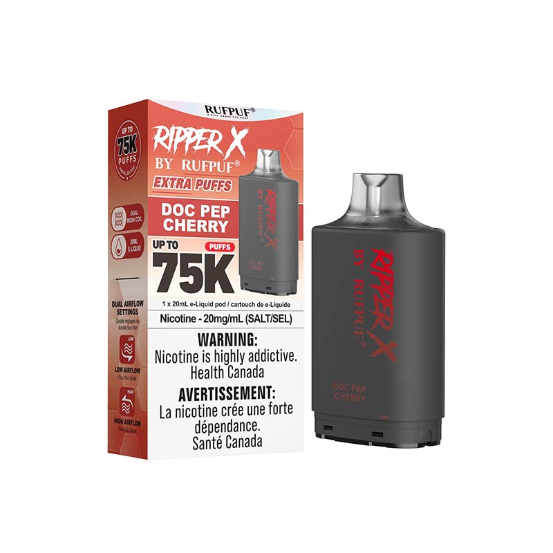 Ripper X Pod by Rufpuf 75K - Doc Pep Cherry (ON) - Bay Vape