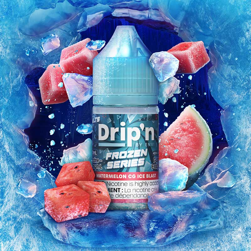 Drip'n by Envi Frozen Salt Juice - Watermelon CG Ice Blast (ON) - Bay Vape