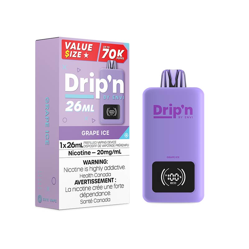 Drip'n by Envi 26ML Disposable - Grape Ice (ON) - Bay Vape