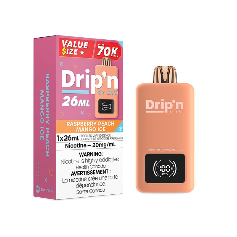 Drip'n by Envi 26ML Disposable - Raspberry Peach Mango Ice - Bay Vape