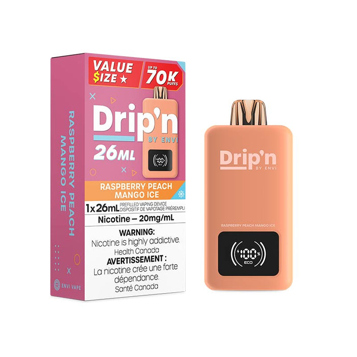 Drip'n by Envi 26ML Disposable - Raspberry Peach Mango Ice (ON)
