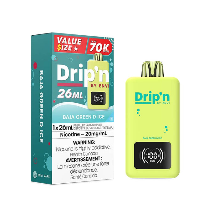 Drip'n by Envi 26ML Disposable - Baja Green D Ice (ON)