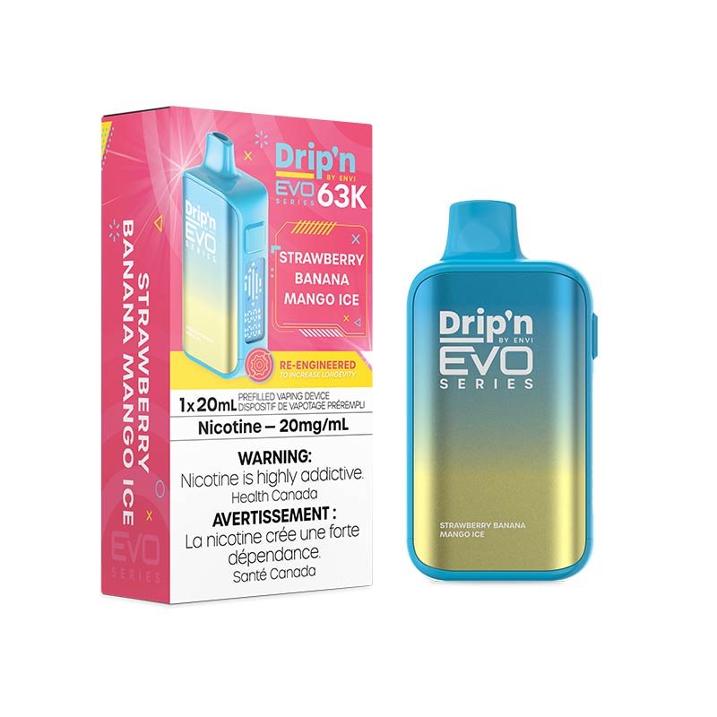 Drip'n by Envi EVO Series 63K Disposable - Strawberry Banana Mango Ice (MB) - Bay Vape