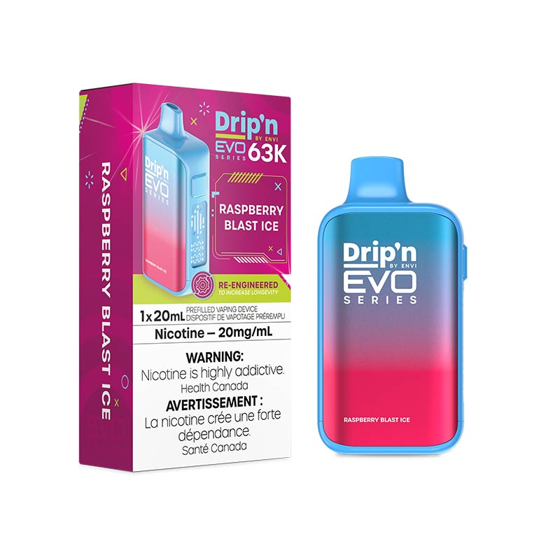 Drip'n by Envi EVO Series 63K Disposable - Raspberry Blast Ice (ON) - Bay Vape