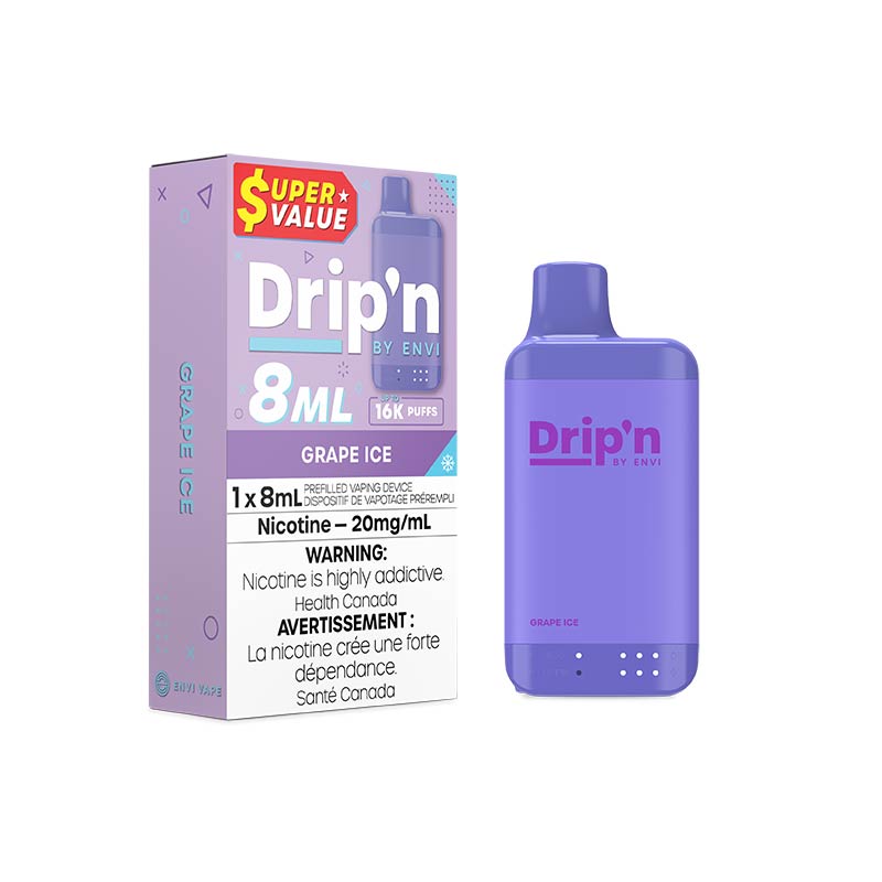 Drip'n by Envi 8ML Disposable - Grape Ice (ON) - Bay Vape