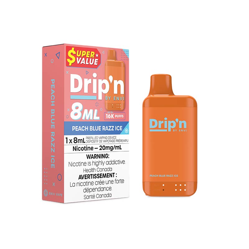 Drip'n by Envi 8ML Disposable - Peach Blue Razz Ice (AB) - Bay Vape