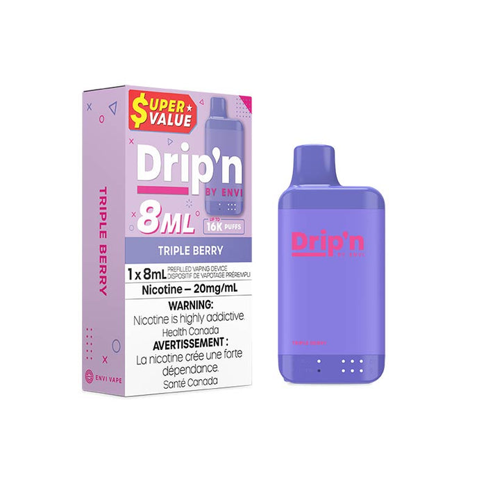 Drip'n by Envi 8ML Disposable - Triple Berry (ON)