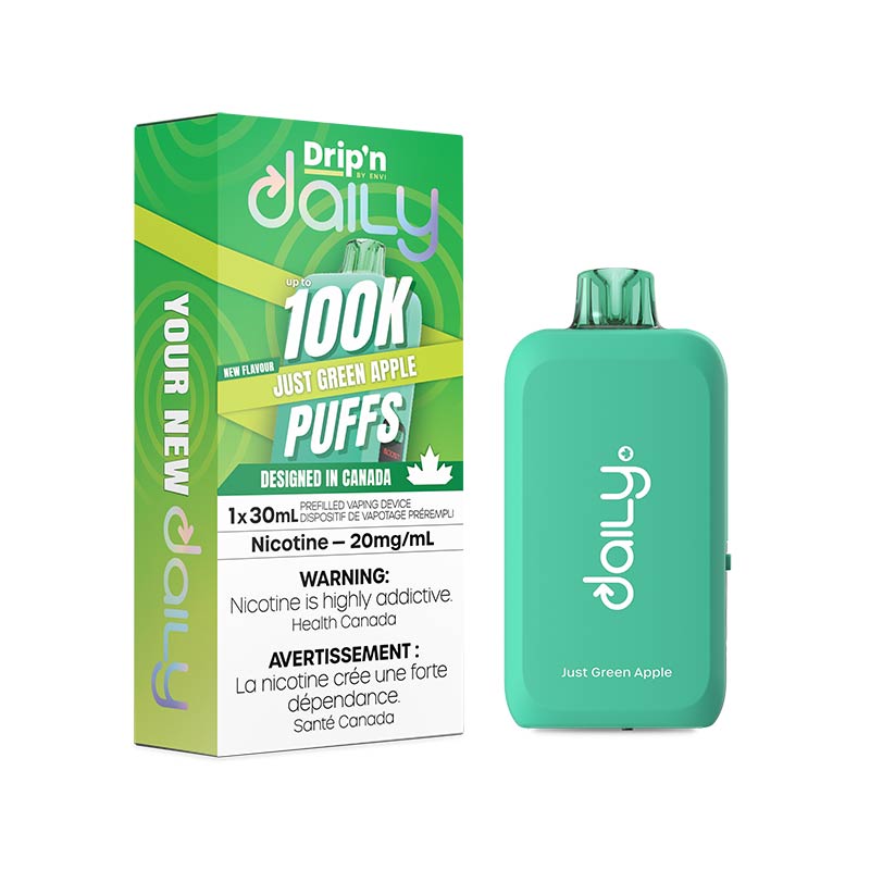 Drip'n by Envi Daily 100K Disposable - Just Green Apple (MB) - Bay Vape