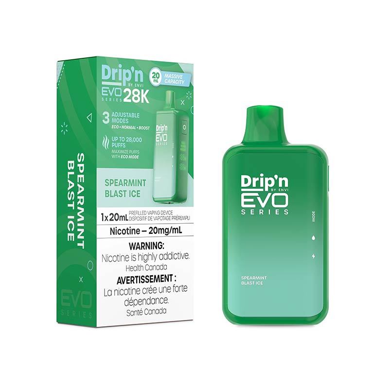 Drip'n by Envi EVO Series 28K Disposable - Spearmint Blast lce (ON) - Bay Vape