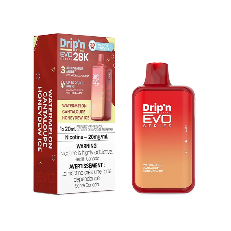 Drip'n by Envi EVO Series 28K Disposable - Watermelon Cantaloupe Honeydew lce (ON) - Bay Vape