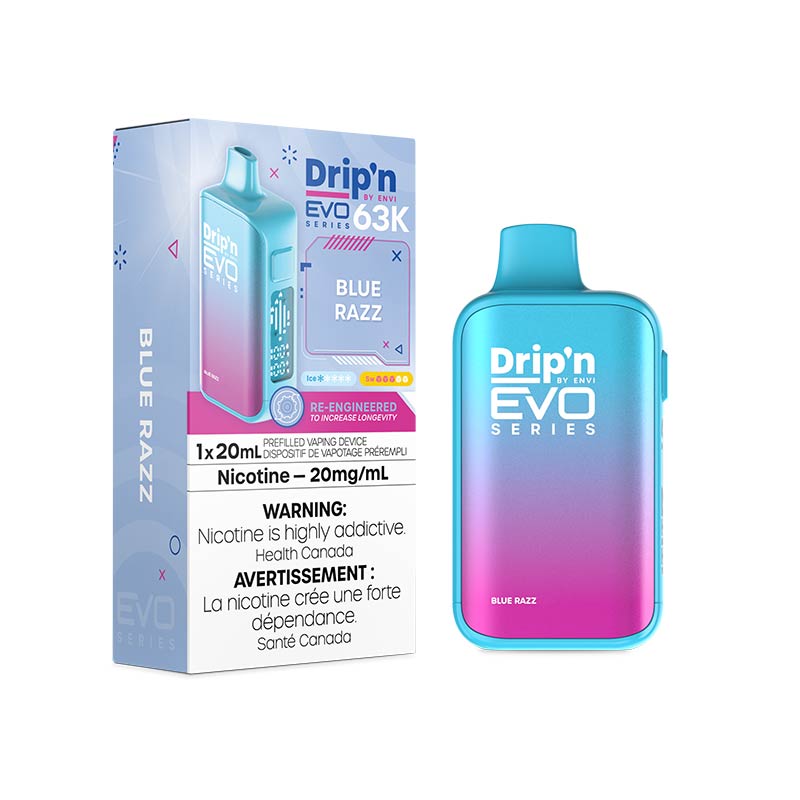 Drip'n by Envi EVO Series 63K Disposable - Blue Razz - Bay Vape