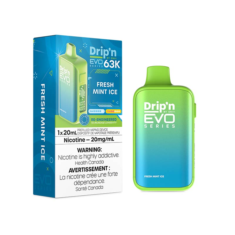 Drip'n by Envi EVO Series 63K Disposable - Fresh Mint Ice (ON) - Bay Vape