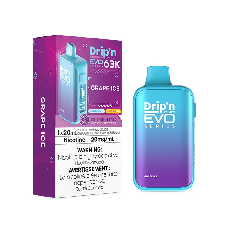 Drip'n by Envi EVO Series 63K Disposable - Grape Ice - Bay Vape
