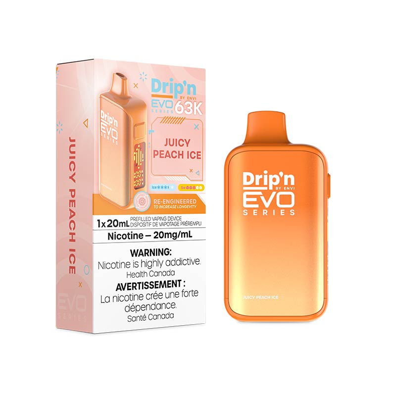 Drip'n by Envi EVO Series 63K Disposable - Juicy Peach Ice (ON) - Bay Vape