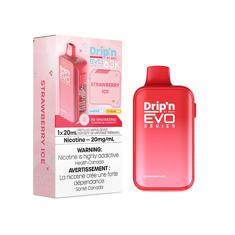 Drip'n by Envi EVO Series 63K Disposable - Strawberry Ice (AB) - Bay Vape