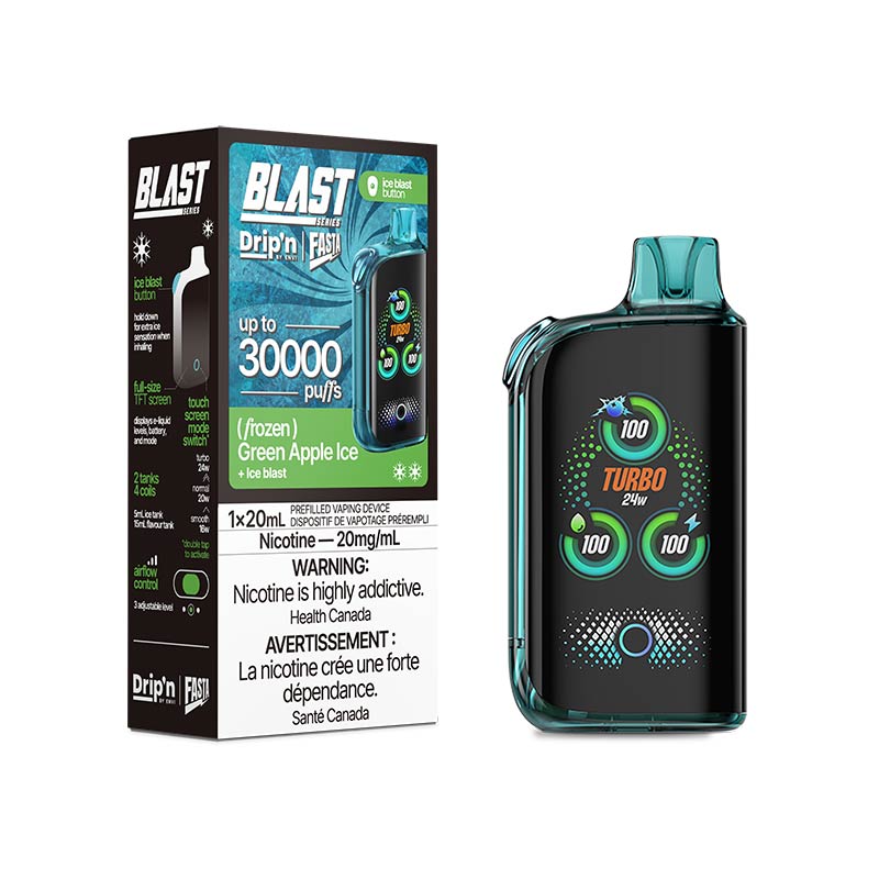 Drip'n by Envi x Fasta Blast 30K Disposable - Green Apple Ice (ON) - Bay Vape