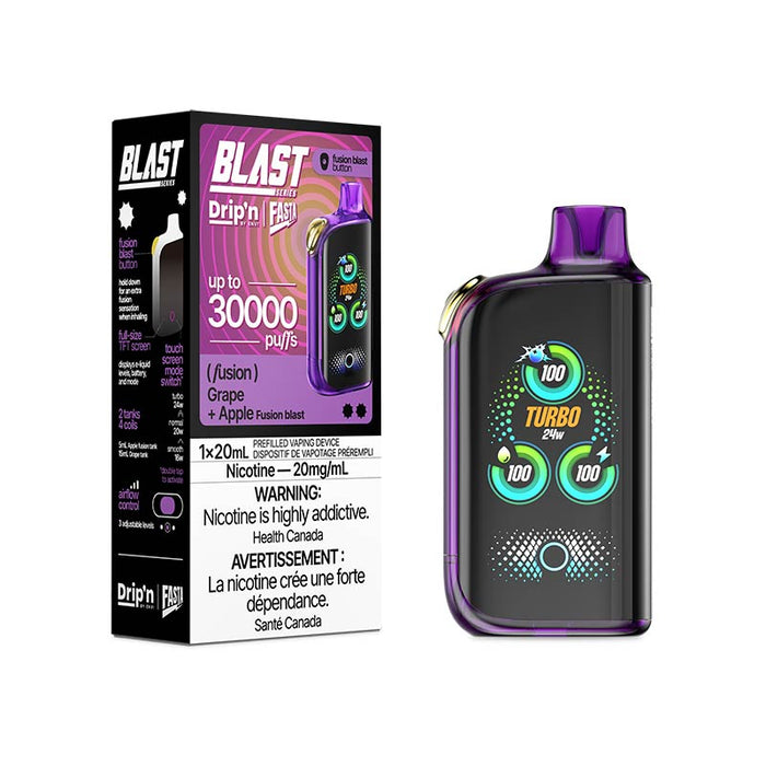 Drip'n by Envi x Fasta Blast 30K Disposable - Grape + Apple (Fusion) (ON)