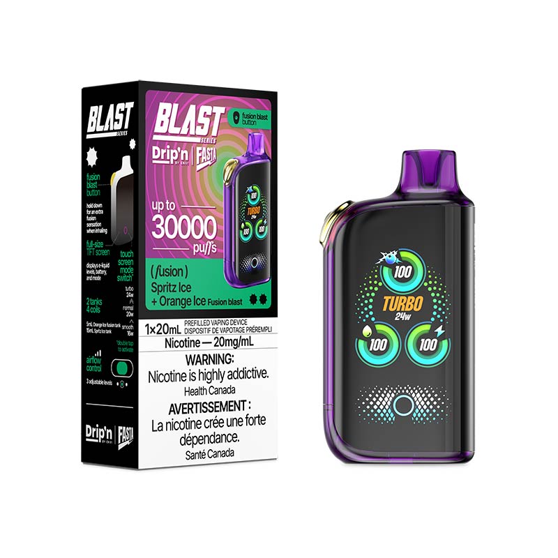 Drip'n by Envi x Fasta Blast 30K Disposable - Spritz Ice + Orange Ice (Fusion) (ON) - Bay Vape
