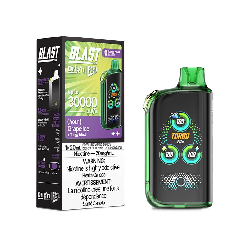 Drip'n by Envi x Fasta Blast 30K Disposable Sour Series - Grape Ice (Sour) (ON) - Bay Vape