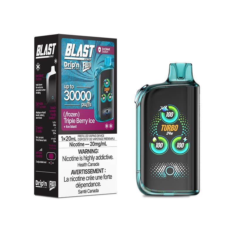 Drip'n by Envi x Fasta Blast 30K Disposable - Triple Berry Ice (ON) - Bay Vape