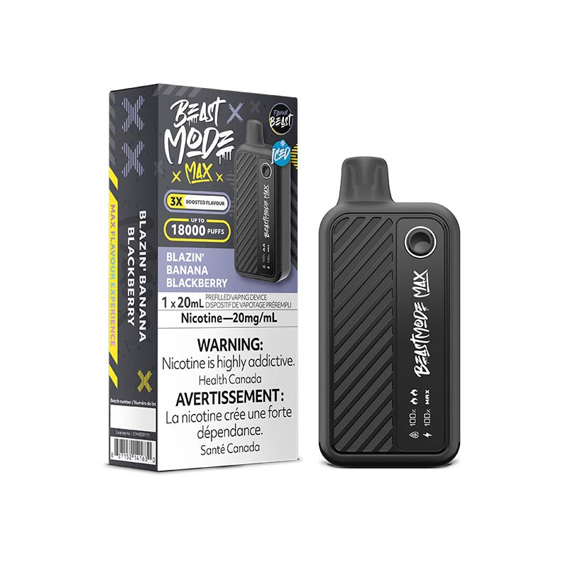 Flavour Beast Beast Mode Max 18K Disposable - Blazin' Banana Blackberry Iced (ON)