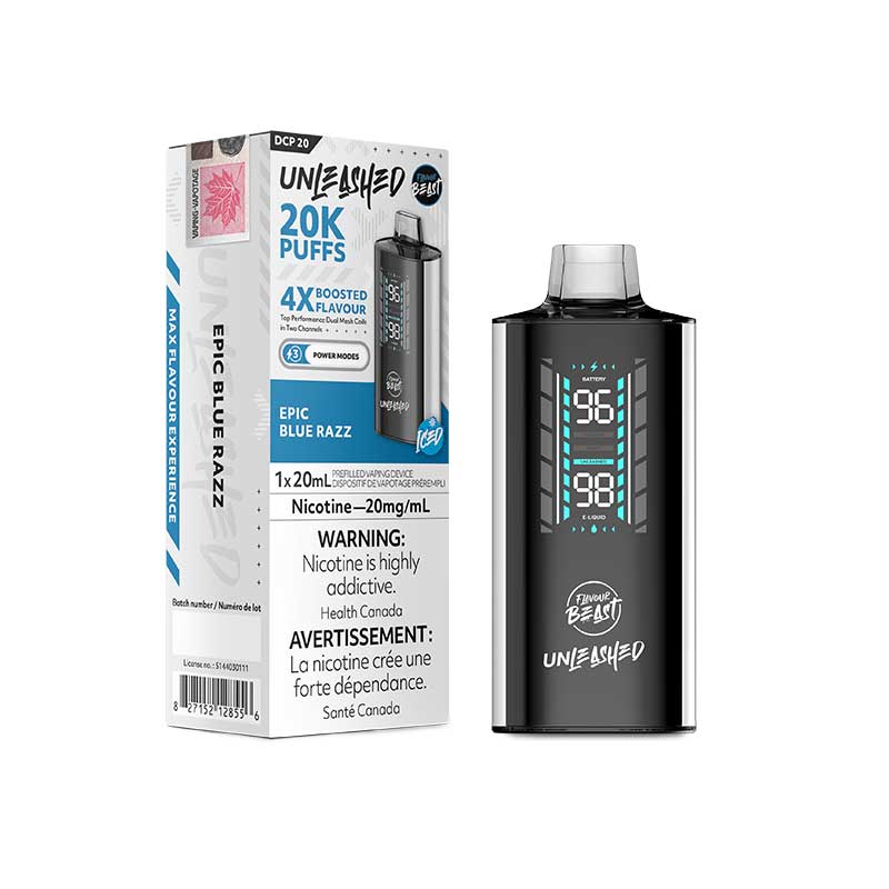 Flavour Beast Unleashed DCP 20K Disposable - Epic Blue Razz - Bay Vape Canada