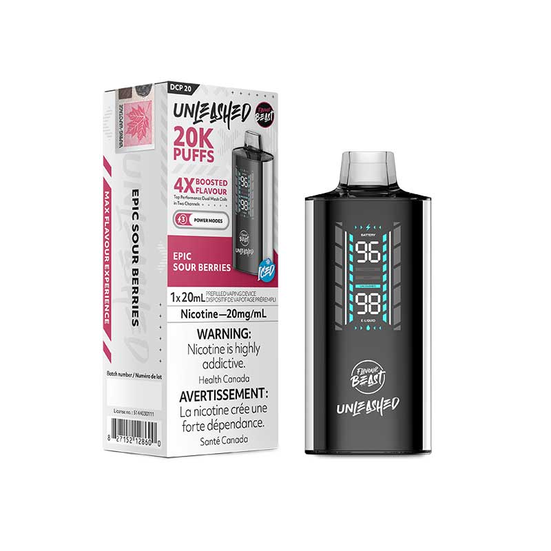 Flavour Beast Unleashed DCP 20K Disposable - Epic Sour Berries - Bay Vape Canada