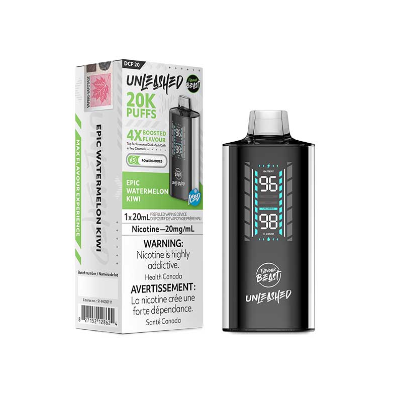 Flavour Beast Unleashed DCP 20K Disposable - Epic Watermelon Kiwi - Bay Vape Canada