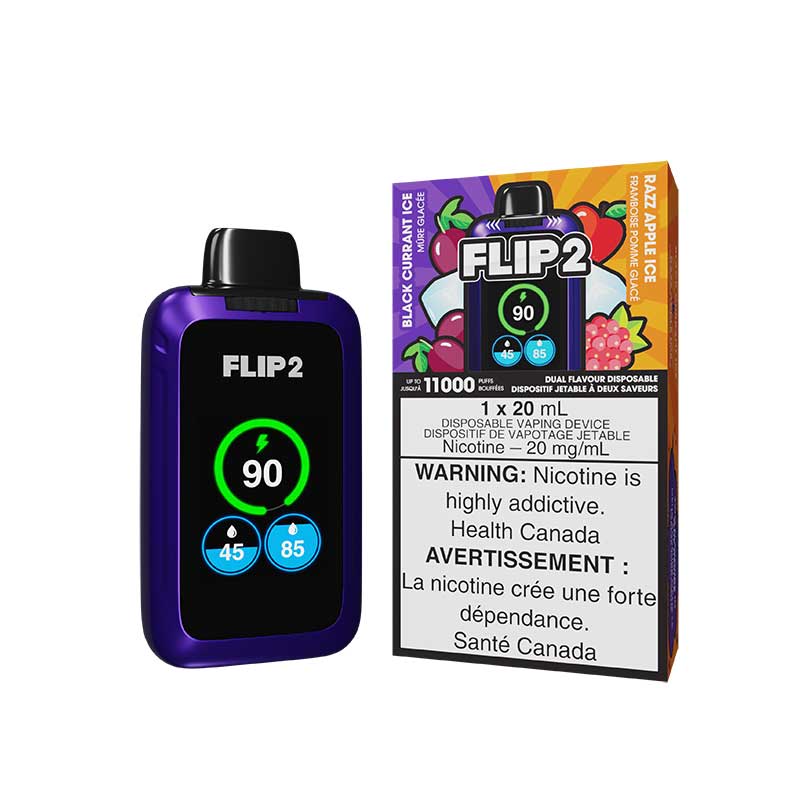 Flip 2 Disposable - Black Currant Ice & Razz Apple Ice - Bay Vape Canada