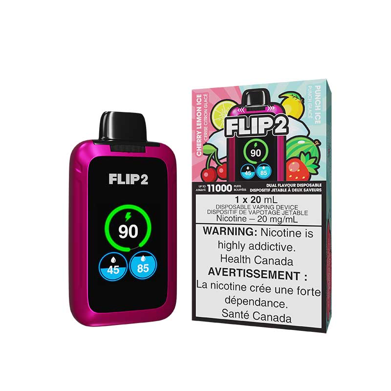 Flip 2 Disposable - Cherry Lemon Ice & Punch Ice - Bay Vape Canada