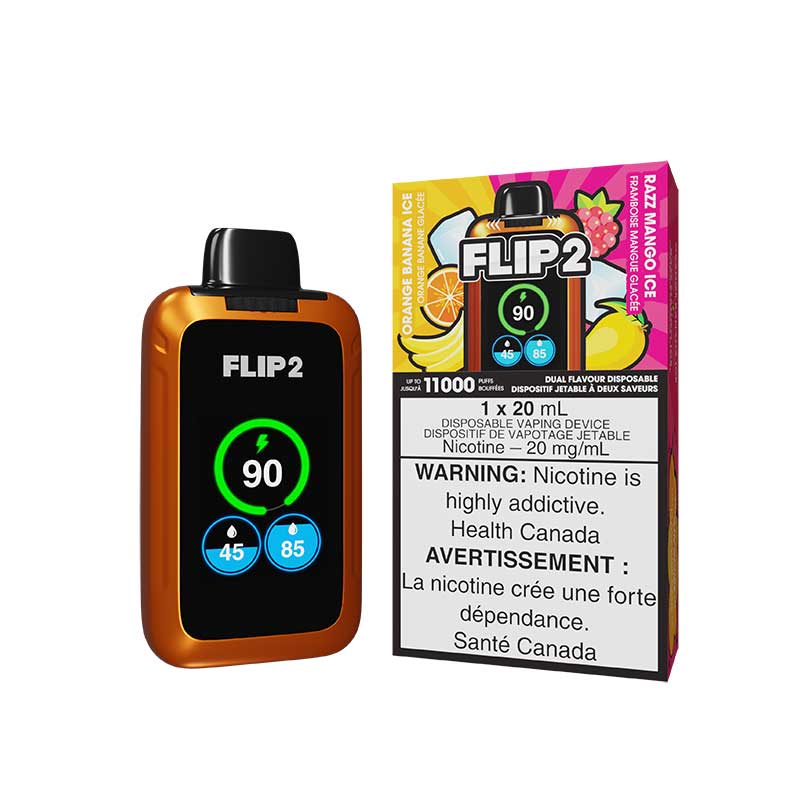 Flip 2 Disposable - Orange Banana Ice & Razz Mango Ice - Bay Vape Canada