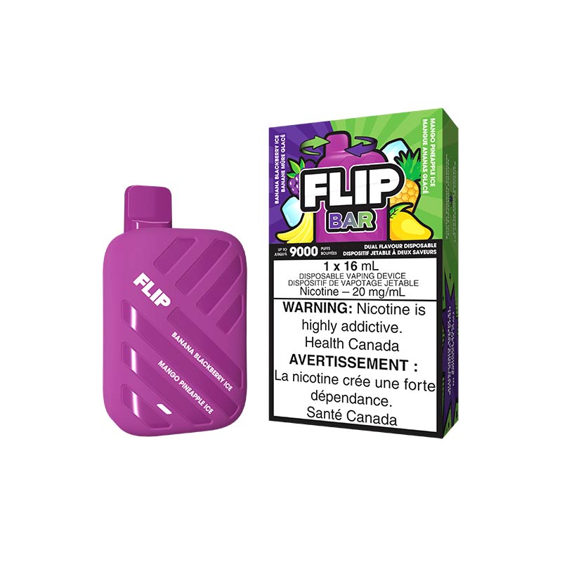 Flip Bar 9000 Disposable - Banana Blackberry Ice & Mango Pineapple Ice - Bay Vape Canada