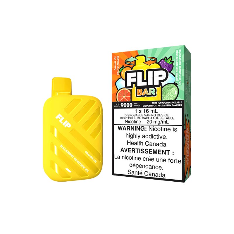 Flip Bar 9000 Disposable - Orange Ice & Blackberry Honeydew Ice - Bay Vape Canada