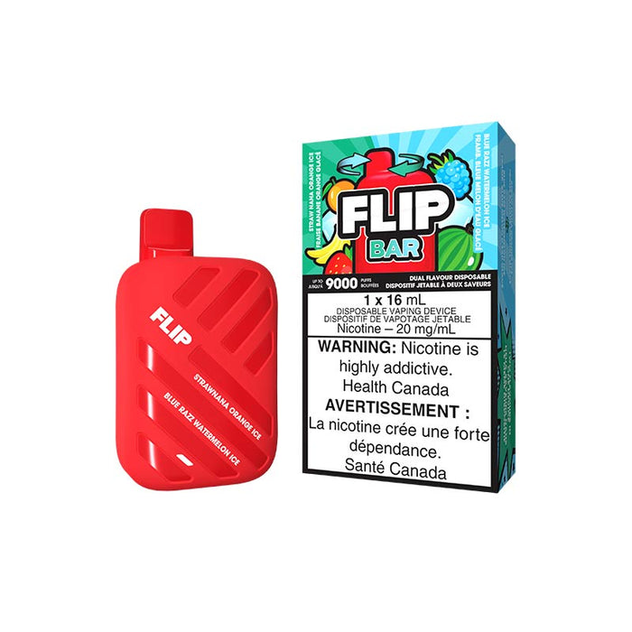 Flip Bar 9000 Jetable - Paille Nana Orange Ice &amp; Blue Razz Watermelon Ice